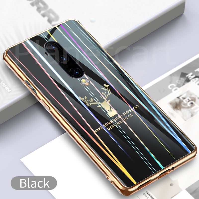 Gradient Deer Glass Back Case For Oneplus 7T Pro - planetcartonline