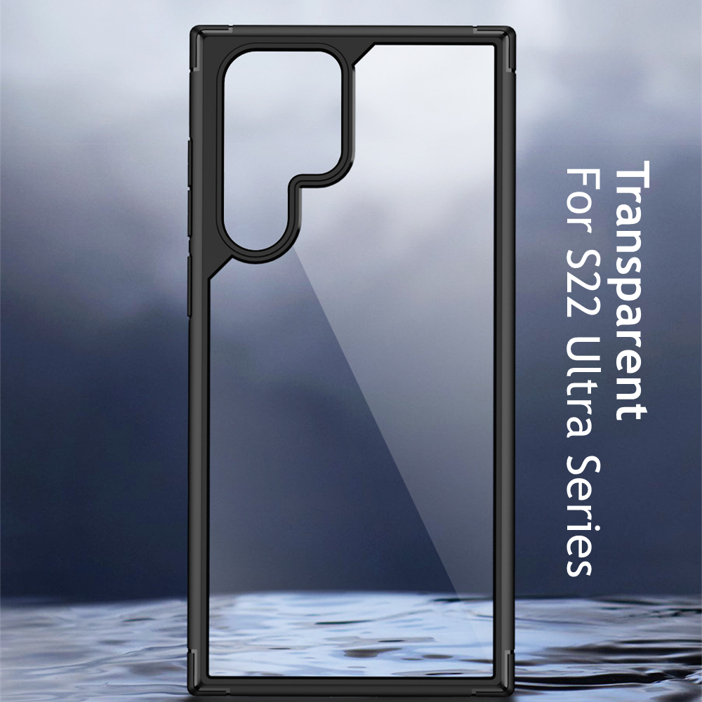 Shockproof Transparent Hard Back Soft Silicone Frame Case For Samsung Galaxy S22 Ultra - Premium Cases
