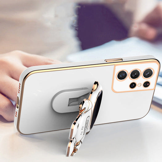 Astronaut Luxurious Gold Edge Back Case For Samsung Galaxy S21 Ultra