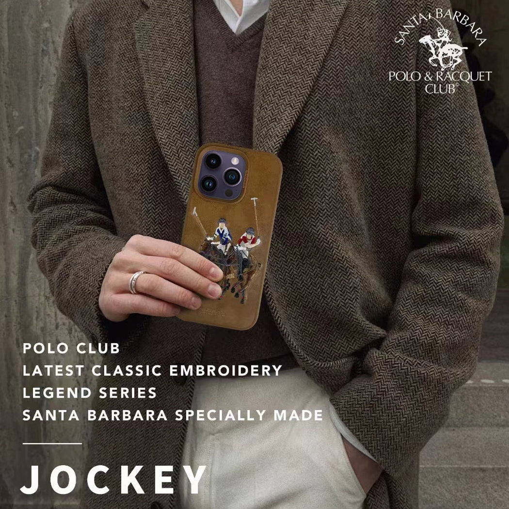 Santa Barbara Jockey Series Genuine Leather Brown Case For iPhone 14 Pro