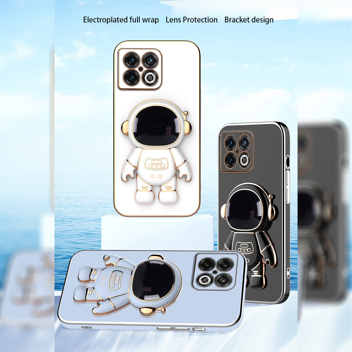 Astronaut Luxurious Gold Edge Back Case For OnePlus Series