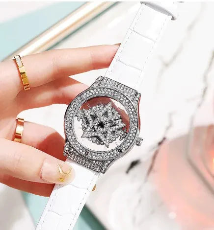 Diamond Snowflake Revolving Wristwatch