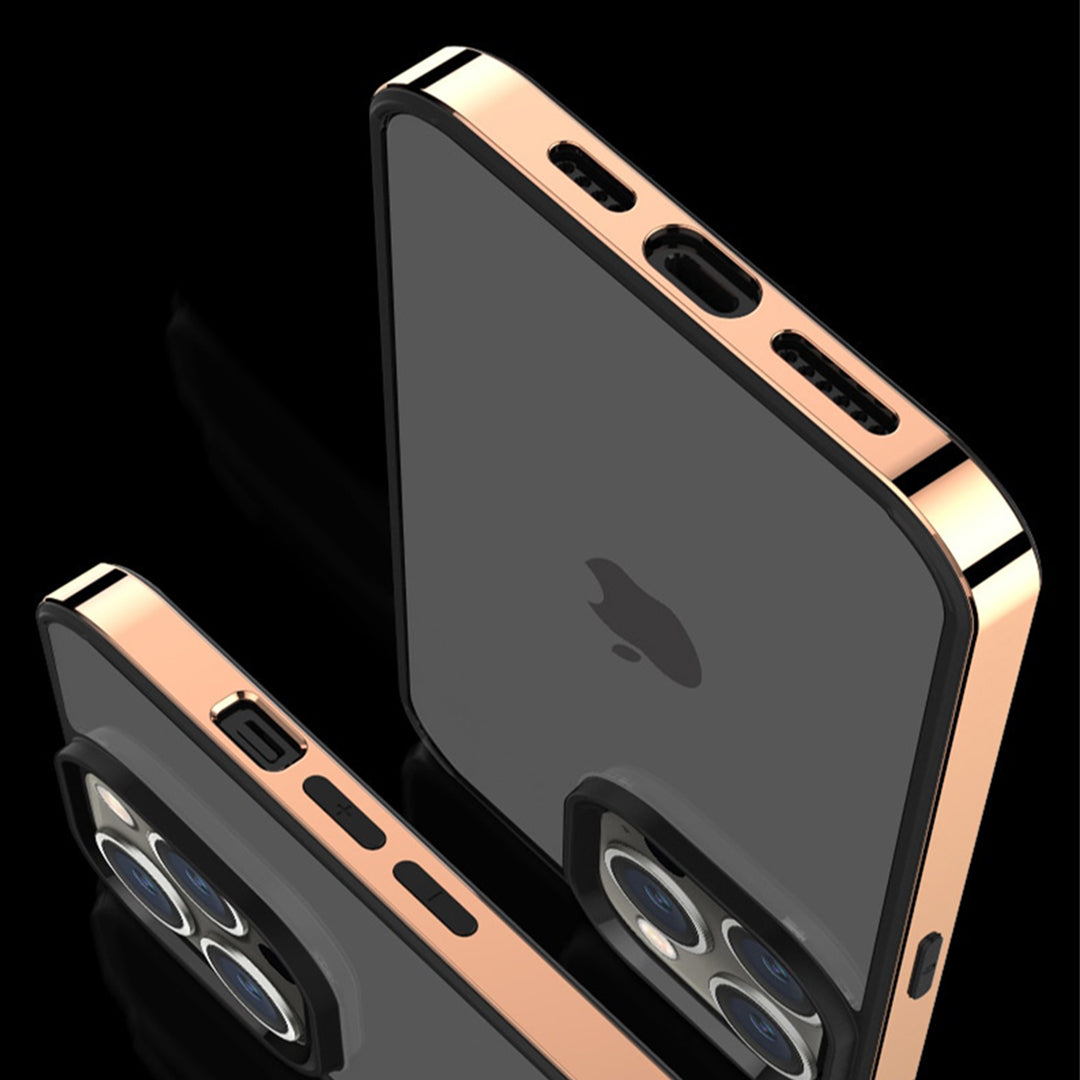 Luxury Transparent Electroplated Square Clear Back Bumper Case For iPhone 14 Pro
