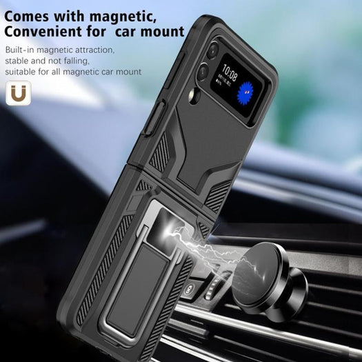 Premium Luxury Armor Shockproof Bracket Back Case for Samsung Galaxy Z Flip 3