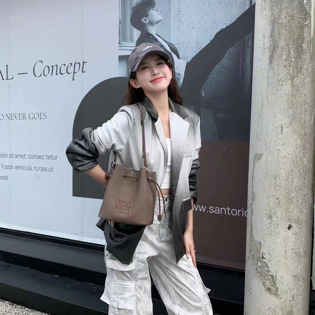 Luxury Canvas Bucket Handbag For Female