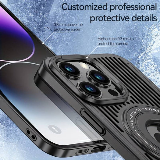 Frosted Magnetic Integrated Heat Dissipation Case For iPhone 15 Pro