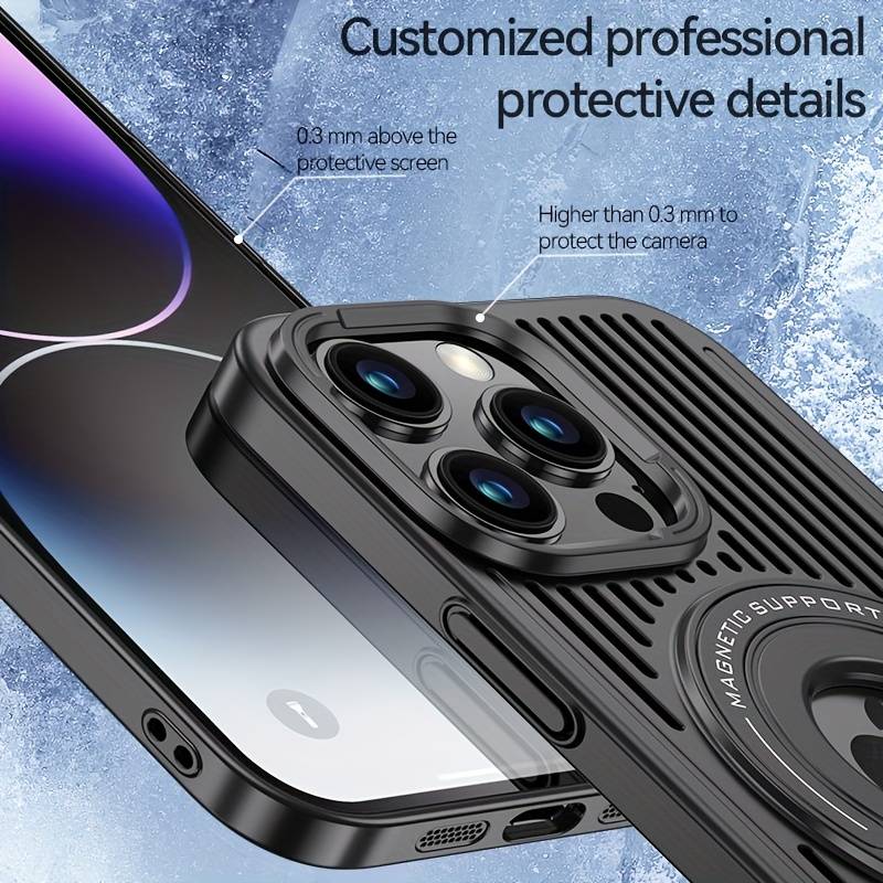 Frosted Magnetic Integrated Heat Dissipation Case For iPhone 15 Pro