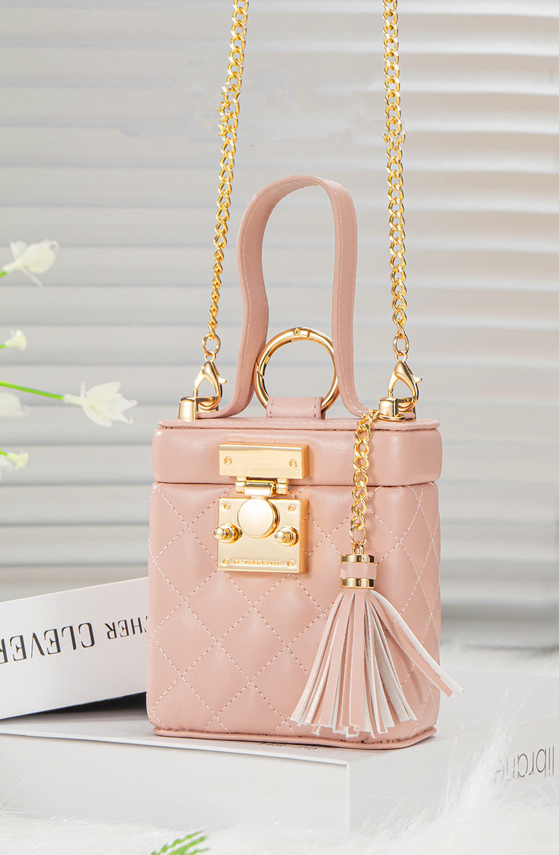 Luxury Leather Bag Metal Long Chain Case for Samsung Galaxy Z Flip 5