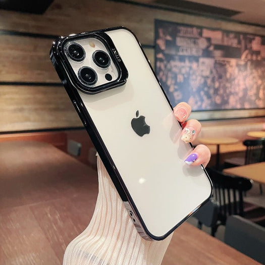 Transparent Camera Lens Stand Case For iPhone 13 Pro Max