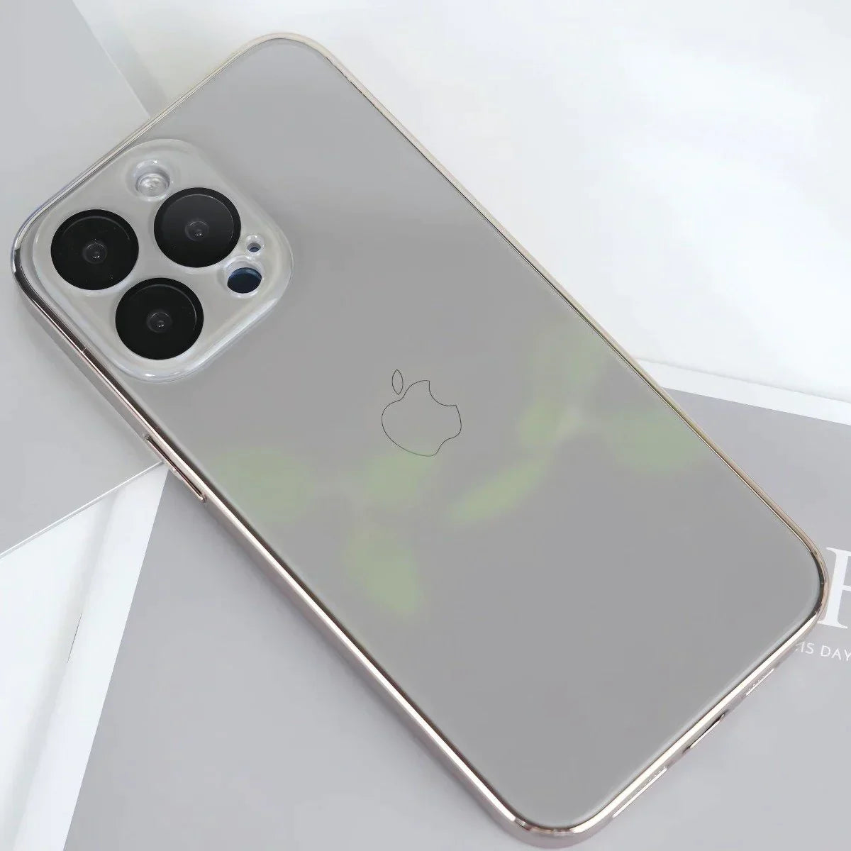 New Prism Premium Glass Logo Back Case For iPhone 14 Pro Max