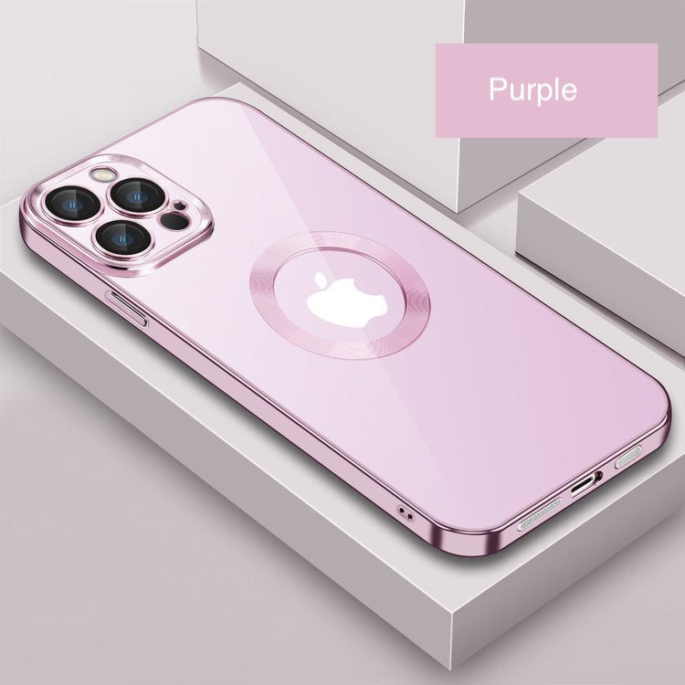 Premium Electroplated Luxury Square Silicon Clear Logo Cut Camera Protection Back Case Cover For iPhone 14 Plus