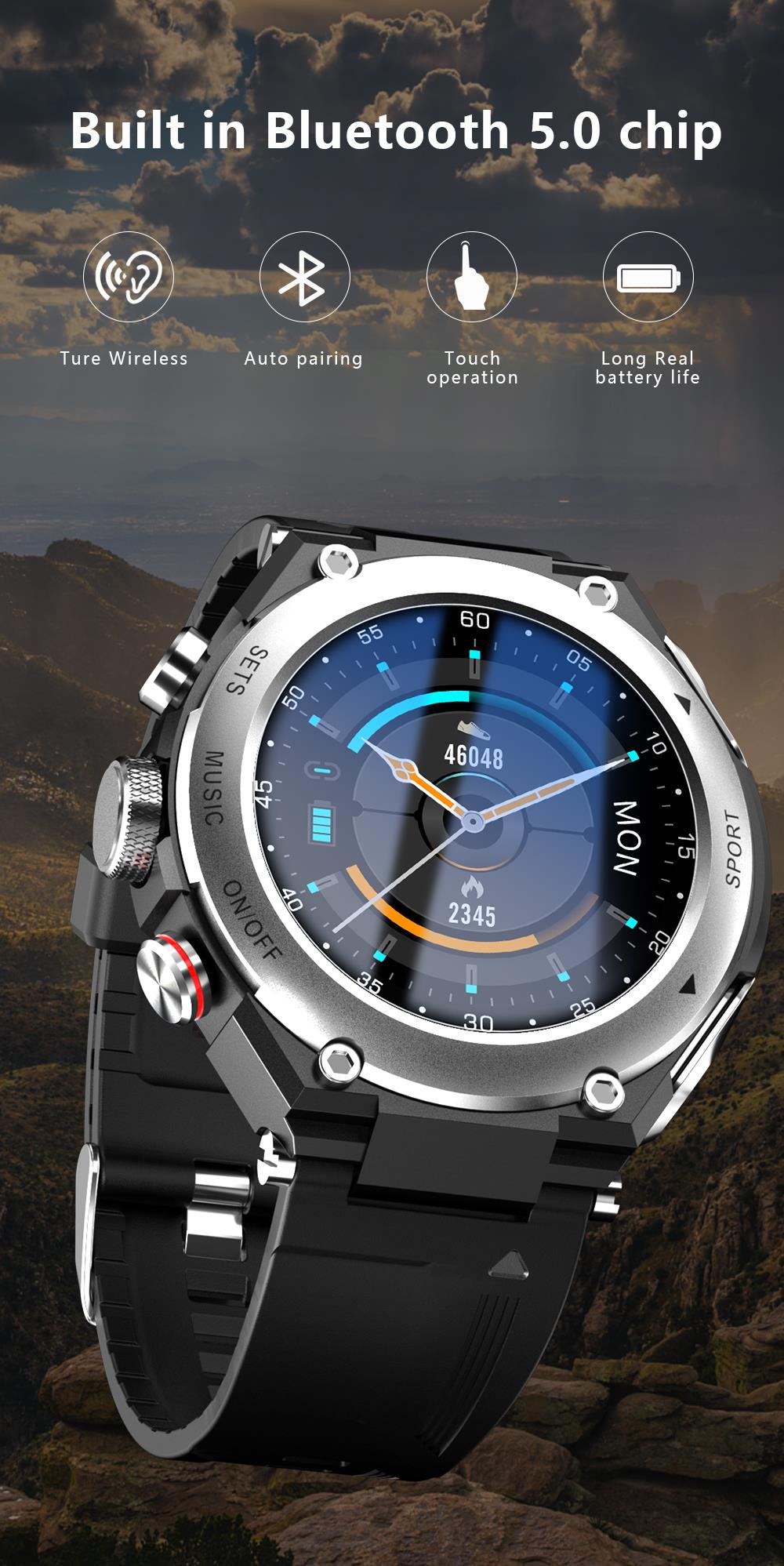 Monsta 2 in 1 Sports Smartwatch with built in Airbuds