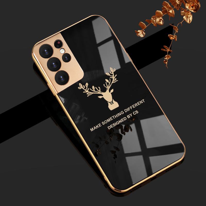 Glossy Gold Edge Back Case For Samsung