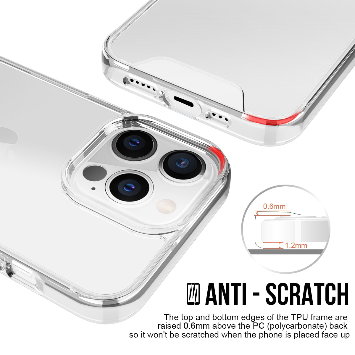 Crystal Clear Transparent Shockproof TPU Back Case For Apple iPhone 15 Plus