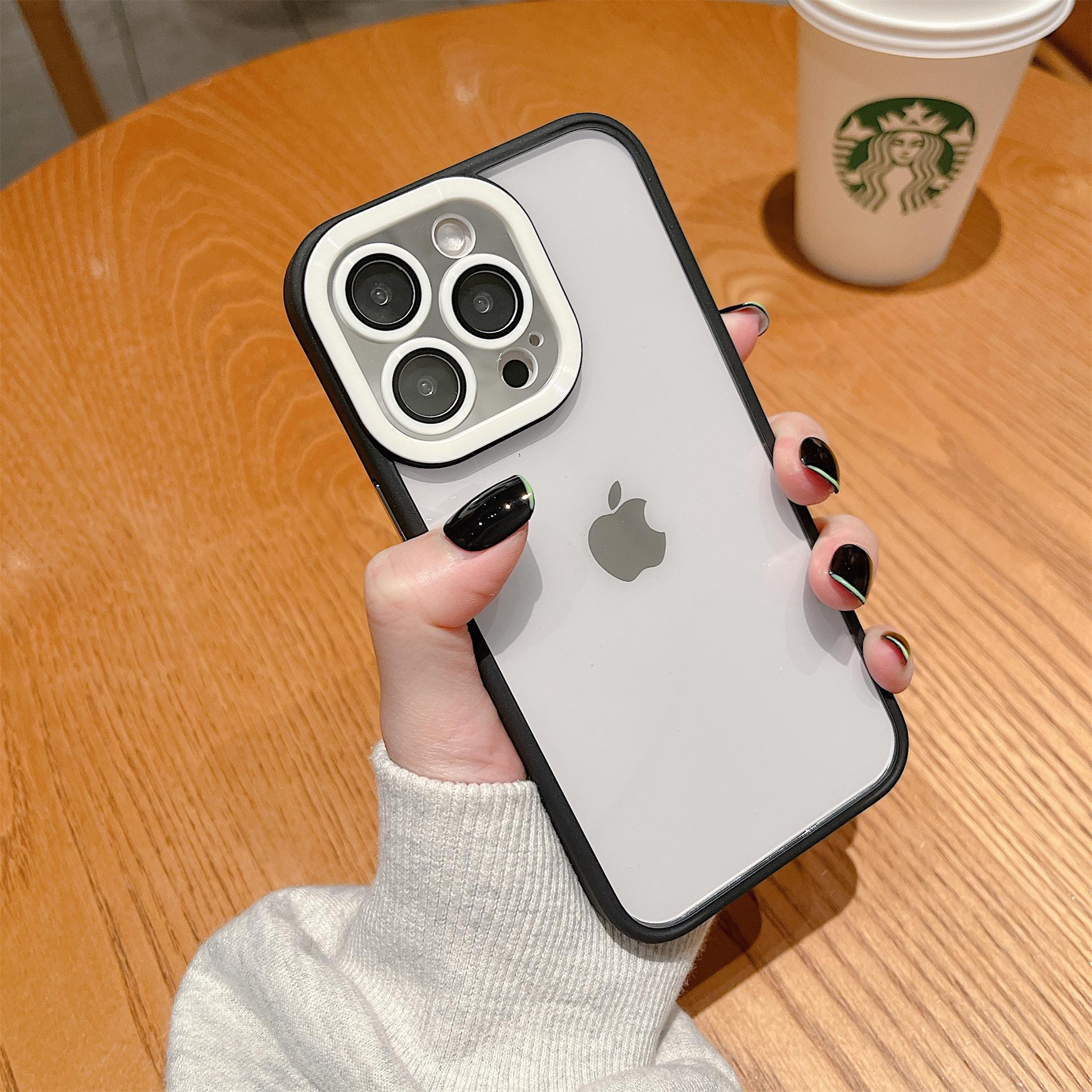Premium Transparent Silicone Shockproof Camera Lens Protection Armor Bumper Back Case  for iPhone 15 Pro Max