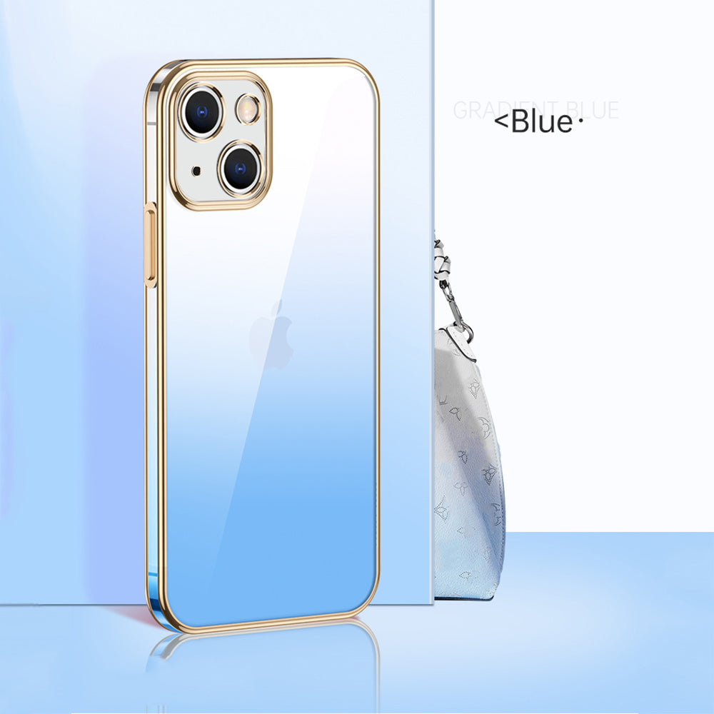 Premium Gradient Slim Soft Back Electroplated Glossy Bumper Case Cover for iPhone