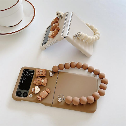 Premium luxury Cute Candy Bear Bracelet Phone Case for Samsung Galaxy Z Flip 3