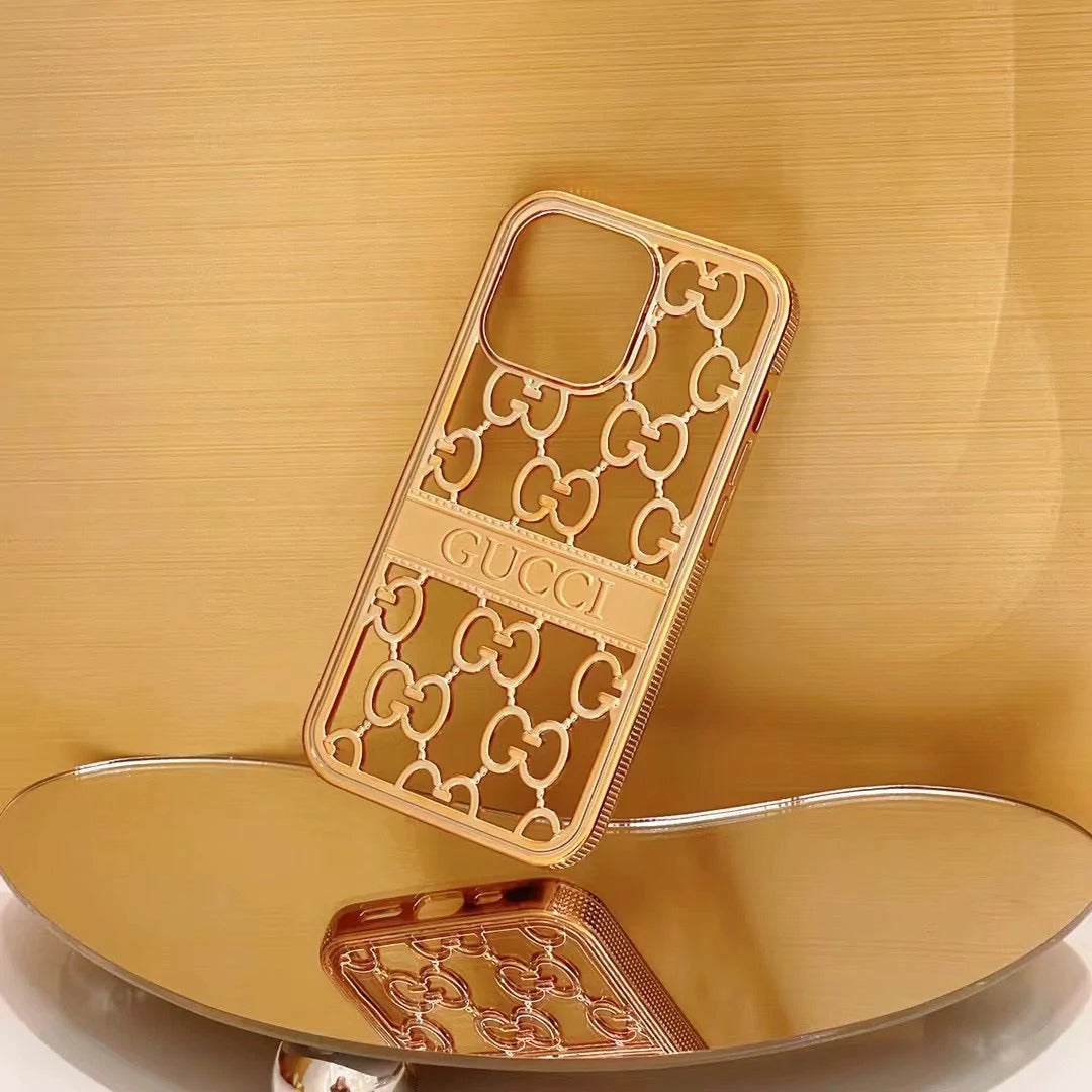 Premium Luxury Electroplated 3D Carved Plating Back Case Cover for iPhone 13 Pro