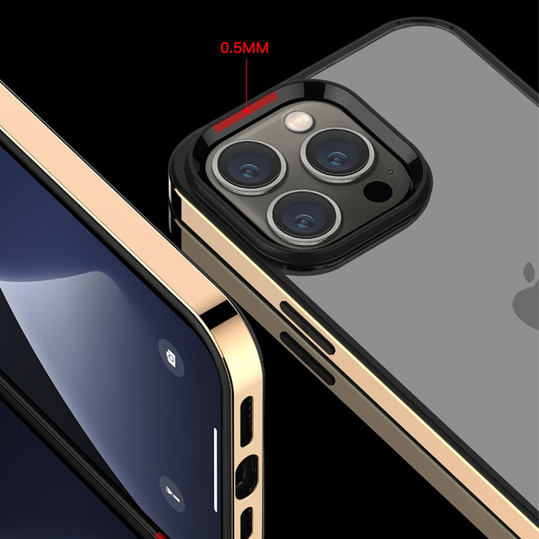 Luxury Transparent Electroplated Square Clear Back Bumper Case For iPhone 14 Pro
