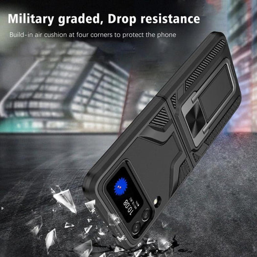 Premium Luxury Armor Shockproof Bracket Back Case for Samsung Galaxy Z Flip 3