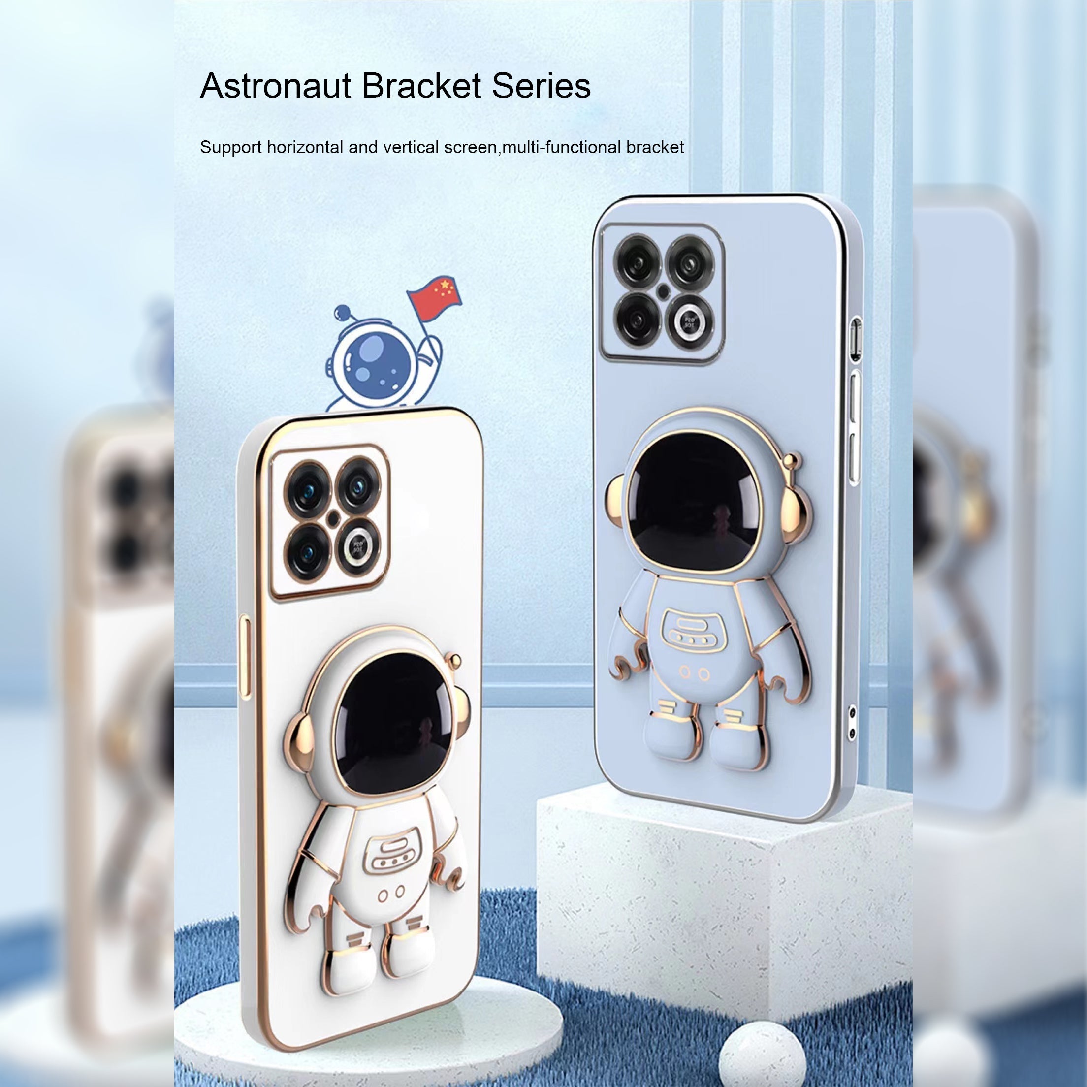 Astronaut Luxurious Gold Edge Back Case For OnePlus Series