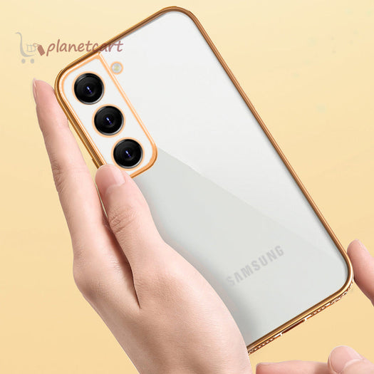 Premium Luxury 3D Flower Carved Plating Electroplated Side Frame Transparent Back Case Cover for Samsung Galaxy S21 Plus