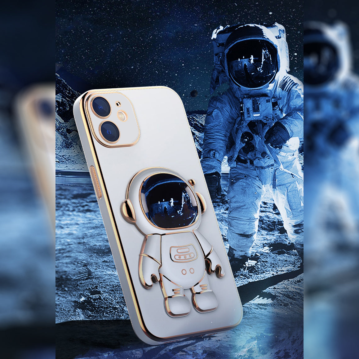 Astronaut Luxurious Gold Edge Back Case For iPhone 12 Pro Max
