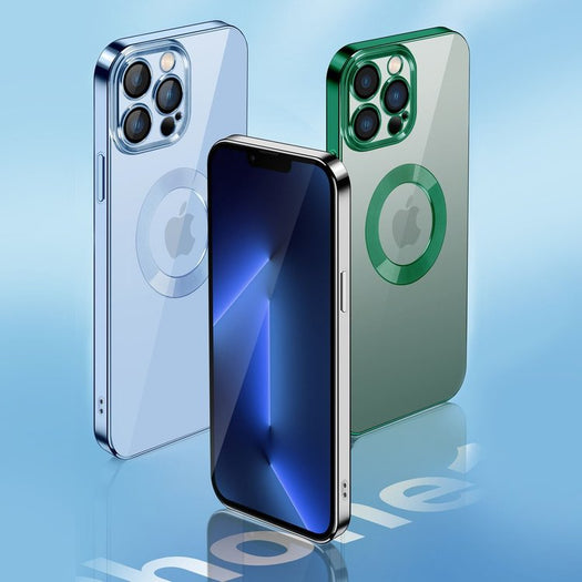 The Premium Electroplated Square Silicon Clear Camera Protection Back Case Cover For iPhone 13 Pro Max