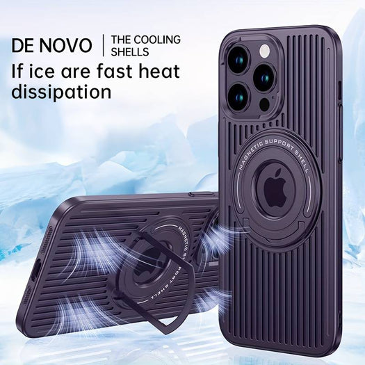 Frosted Magnetic Integrated Heat Dissipation Case For iPhone 15 Pro Max