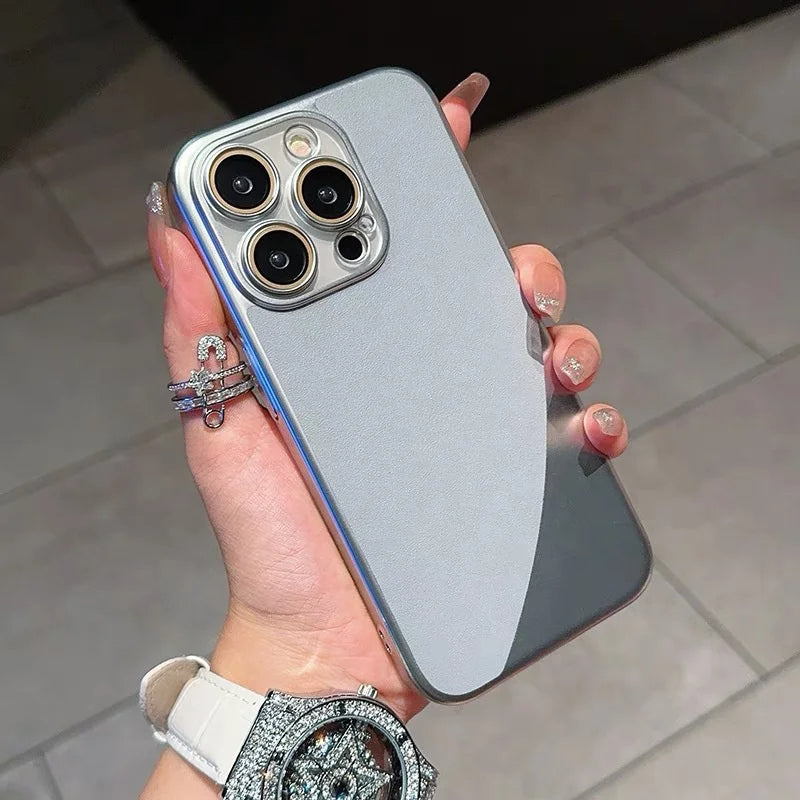 Ultra Thin Business Leather With Camera Protective Lens Case For iPhone