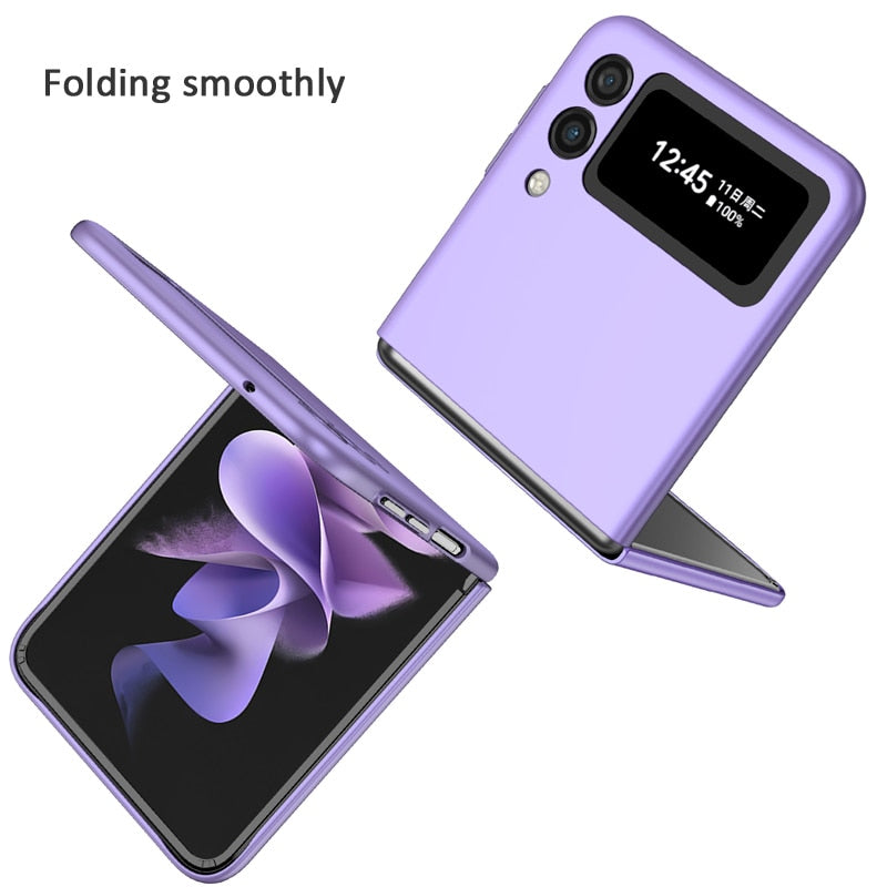 Premium Luxury Matte Hard Ring Holder Stand Case for Samsung Galaxy Z Flip 3