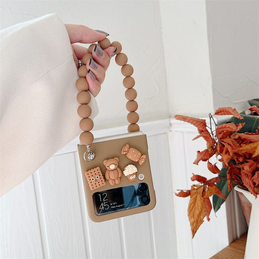 Premium luxury Cute Candy Bear Bracelet Phone Case for Samsung Galaxy Z Flip 3