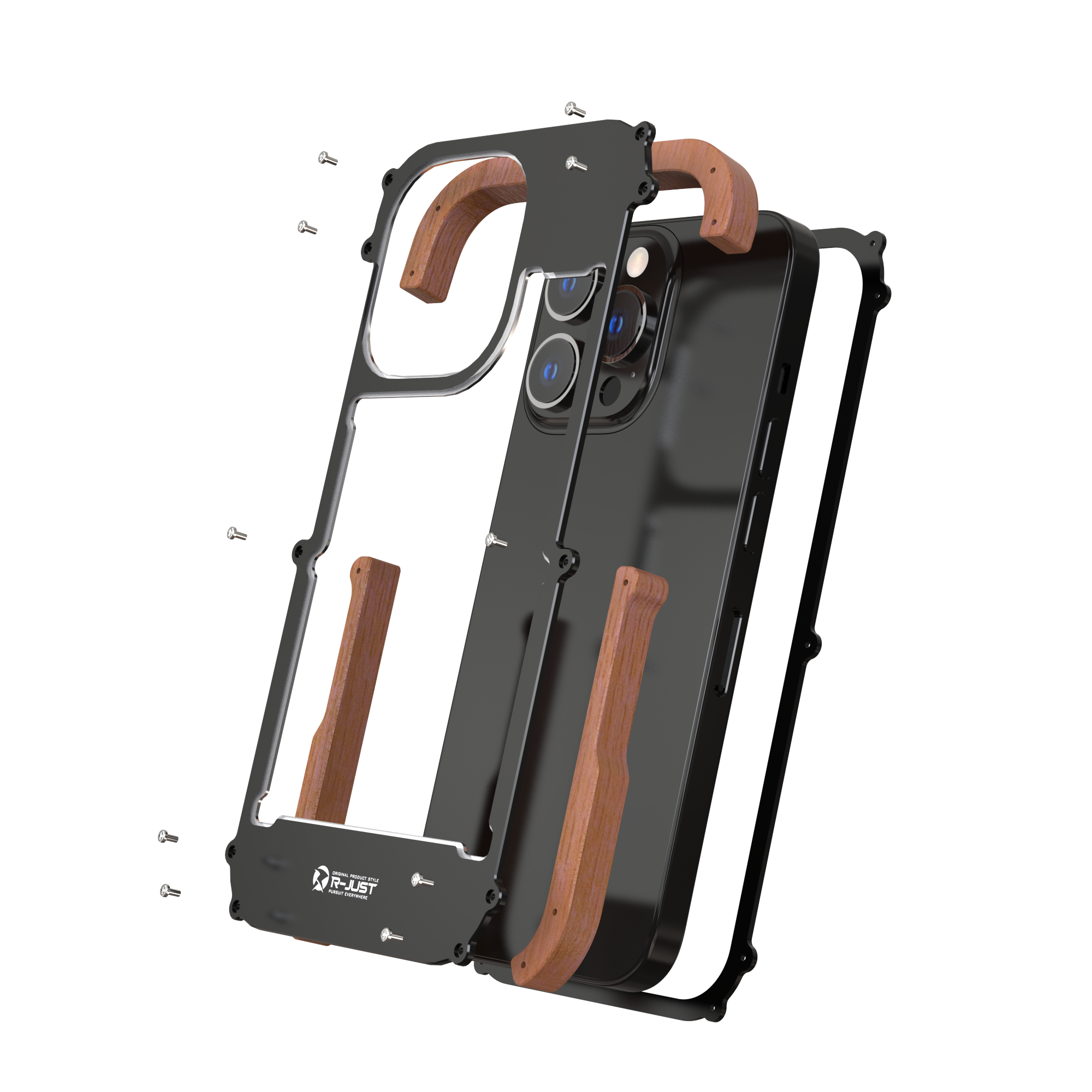 Ironwood Metal and Wooden Armor Bumper Case for iPhone 14 Series