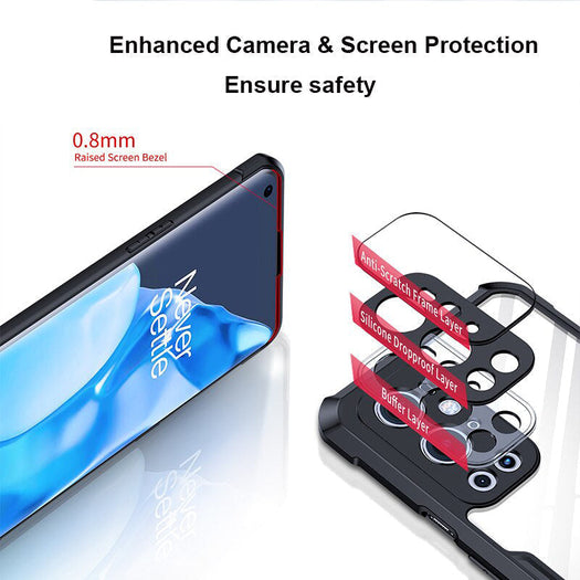 Anti-knock Heavy Duty Transparent Shockproof Bumper TPU + PC Back Case Cover for For OnePlus 9 Pro - Premium Cases