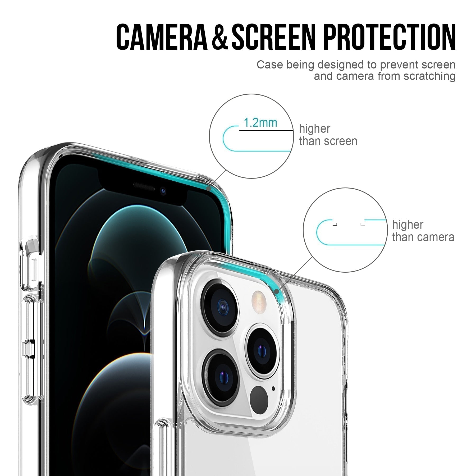 Crystal Clear Transparent Shockproof TPU Back Case For Apple iPhone 14 Pro Max