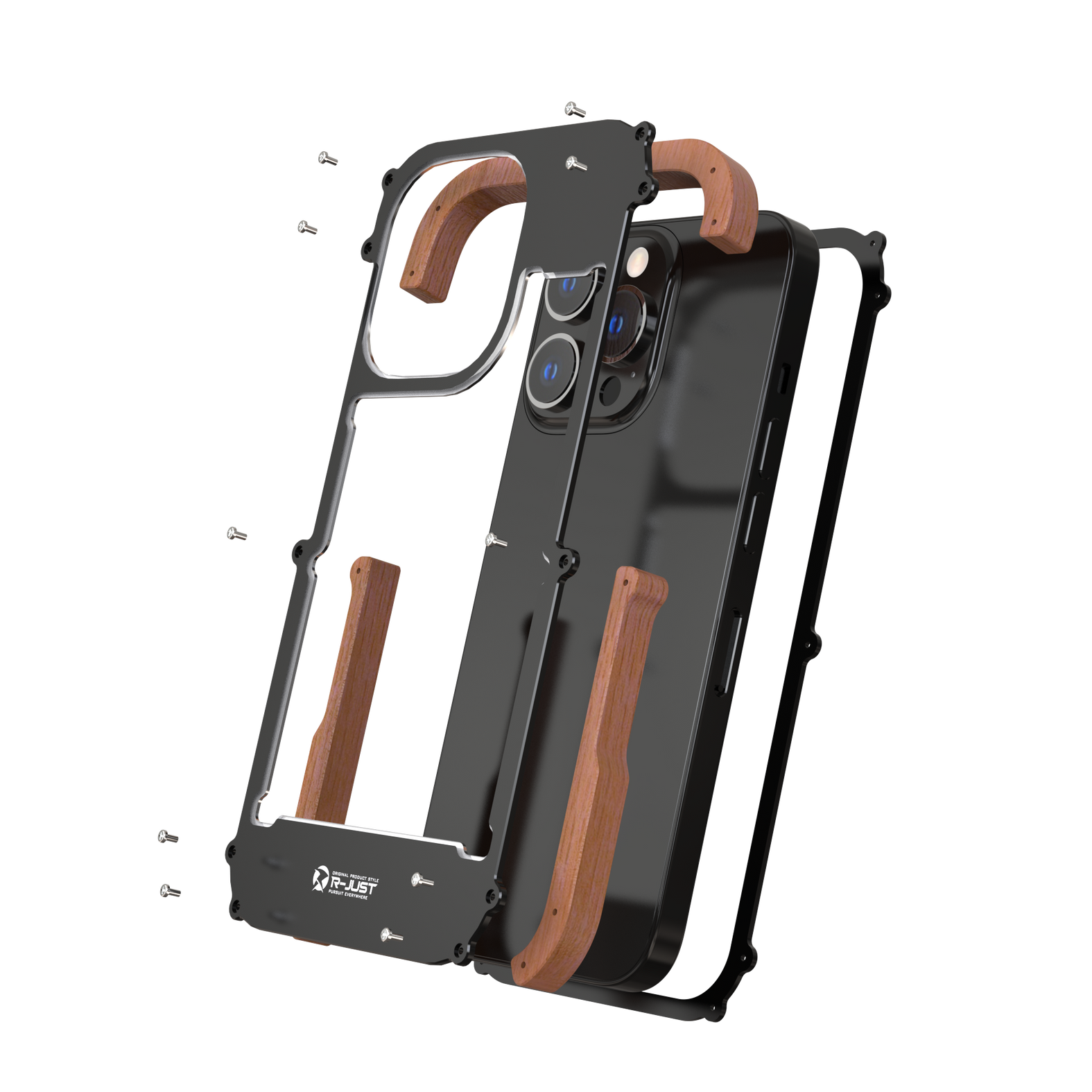 Ironwood Metal and Wooden Armor Bumper Case for iPhone 13 Pro