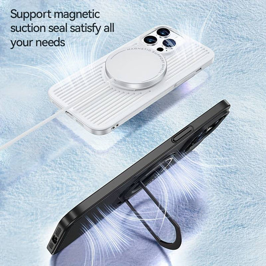 Frosted Magnetic Integrated Heat Dissipation Case For iPhone 15 Plus