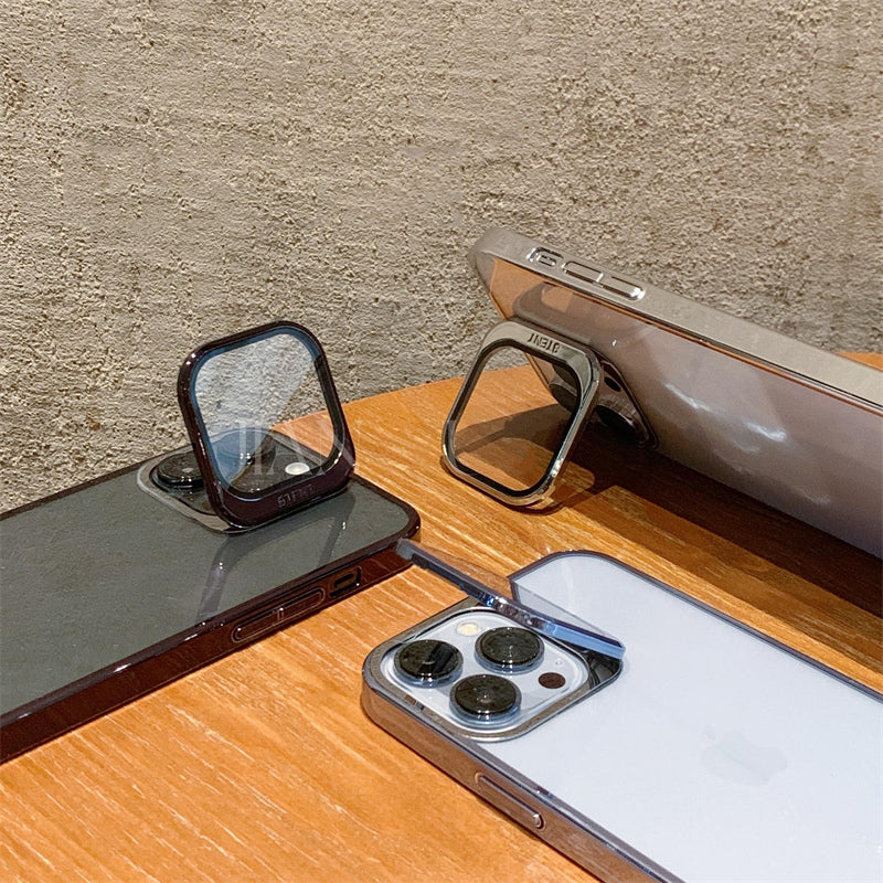 Transparent Camera Lens Stand Case For iPhone 14