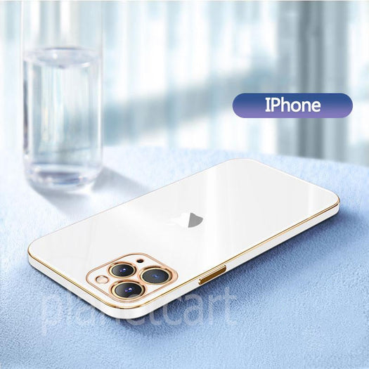 The Luxurious Glass Back Case With Golden Edges For iPhone 11 Pro