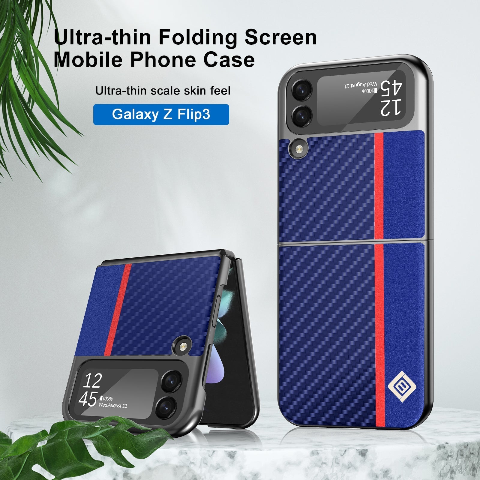 Premium Luxury Carbon Fiber Pattern Back Case for Samsung Galaxy Z Flip 3