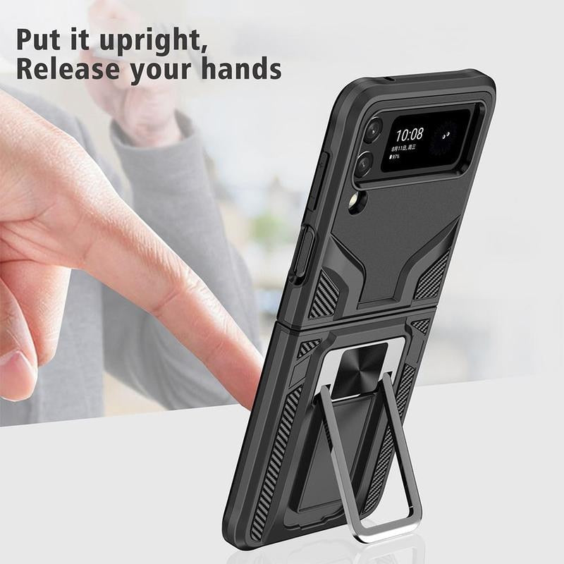 Premium Luxury Armor Shockproof Bracket Back Case for Samsung Galaxy Z Flip 3