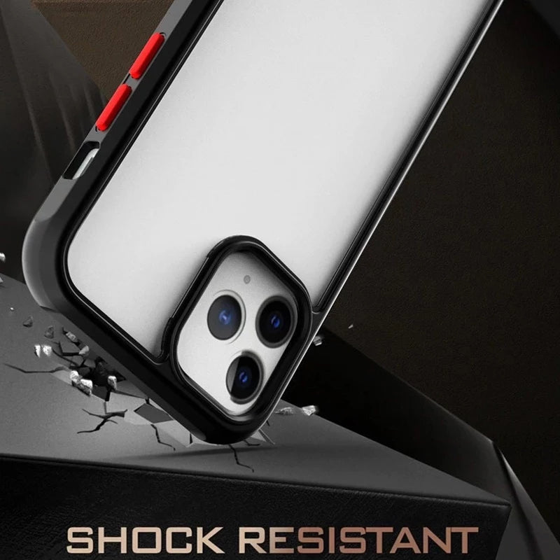 Anti-knock Shockproof Transparent Heavy Duty Bumper TPU + PC Back Case Cover for iPhone 13 Pro - Premium Cases