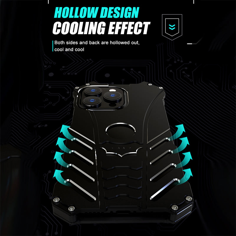 Batman Premium Luxury Metal Phone Case with Bat Stand for iPhone 14 Plus