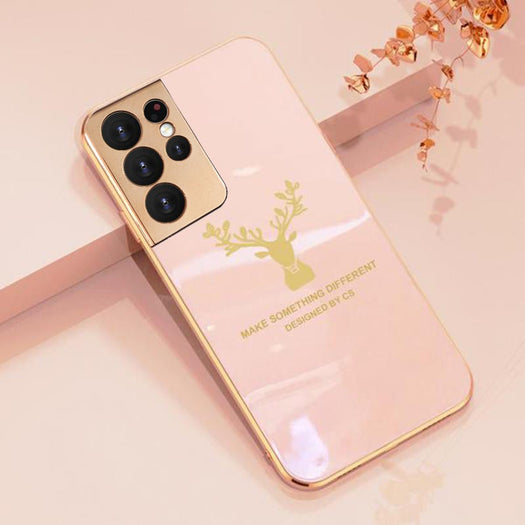Glossy Gold Edge Back Case For Samsung