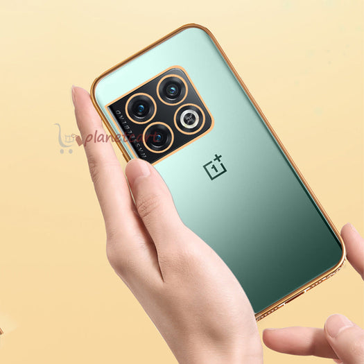 Premium Luxury 3D Flower Carved Plating Electroplated Side Frame Transparent Back Case Cover for OnePlus 10 PRO