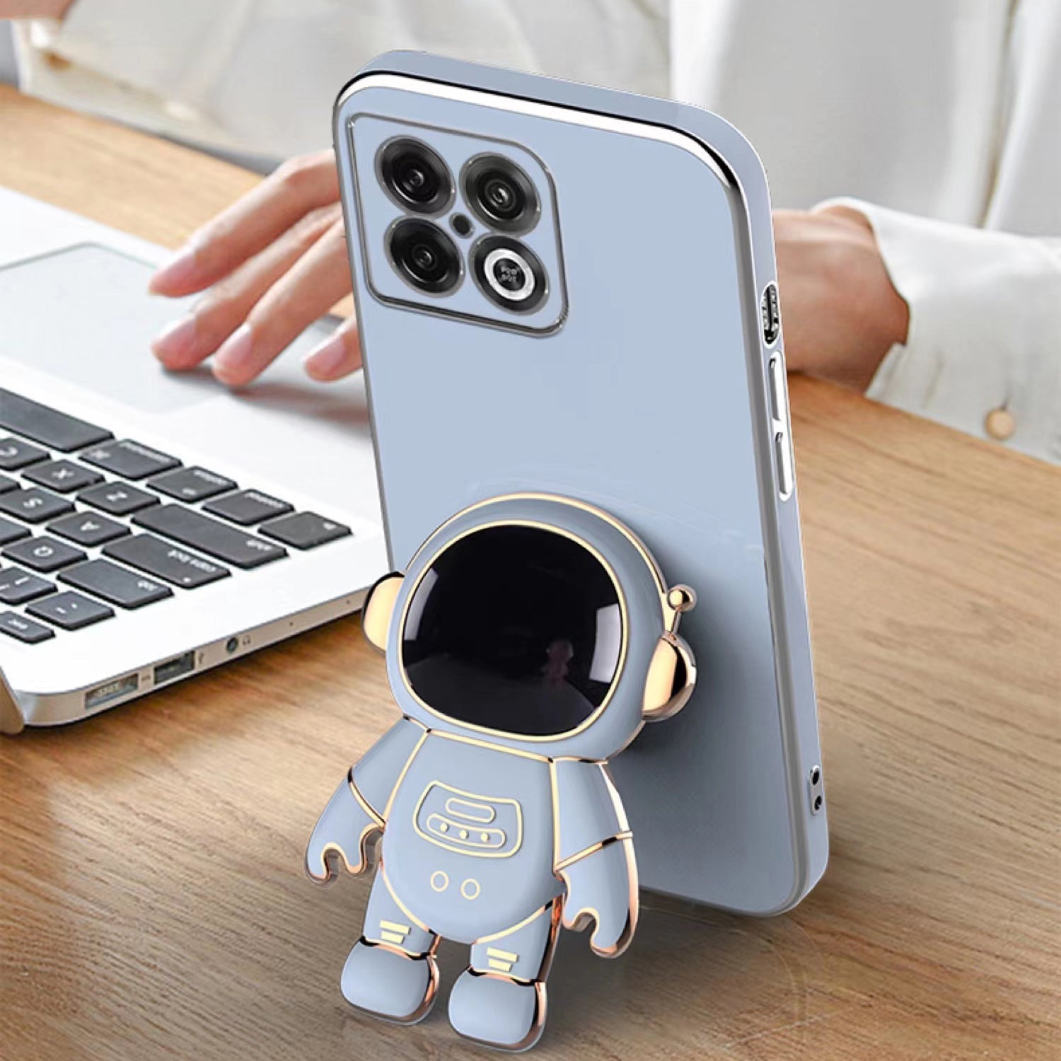 Astronaut Luxurious Gold Edge Back Case For OnePlus Series