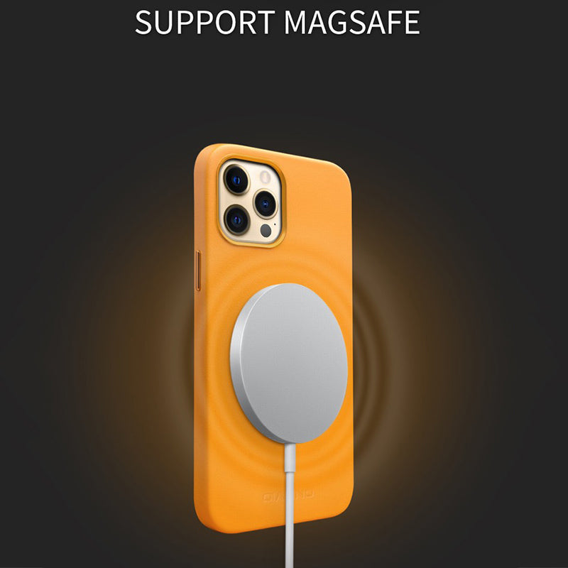 MagSafe Compatible Genuine Leather Case for Apple iPhone 13 Pro