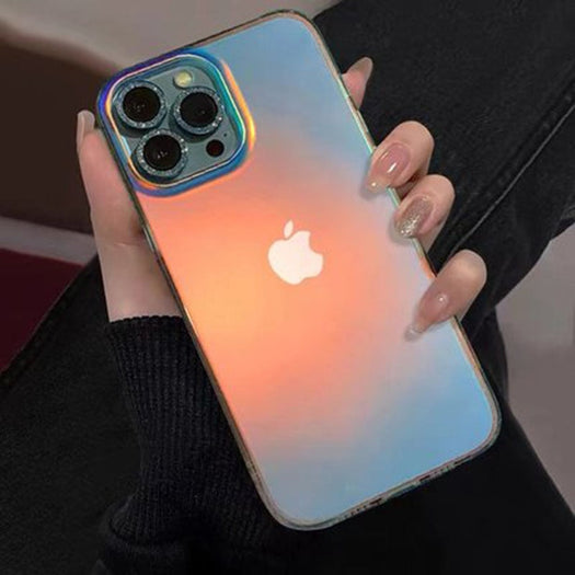 Premium Anti Shock Rainbow Laser Gradient Back Case For iPhone 14 Pro Max