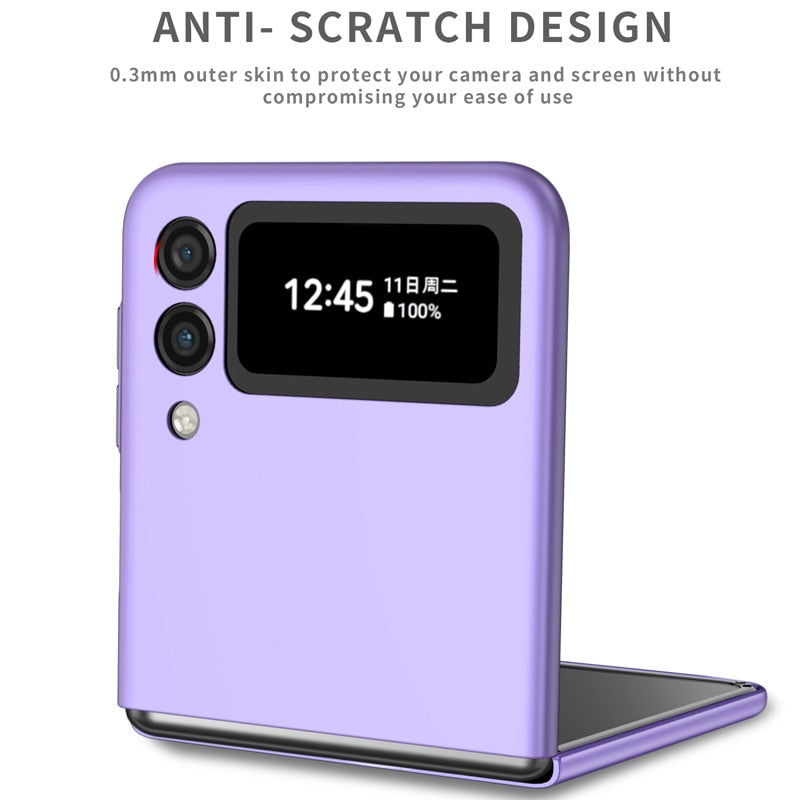 Premium Luxury Matte Hard Ring Holder Stand Case for Samsung Galaxy Z Flip 3