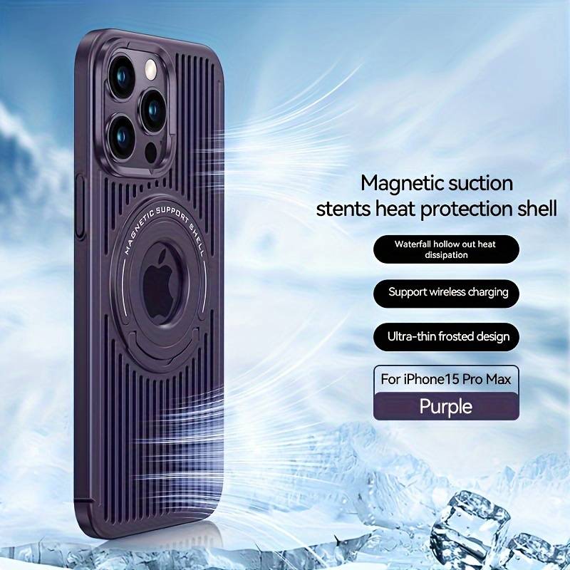 Frosted Magnetic Integrated Heat Dissipation Case For iPhone 15 Pro Max